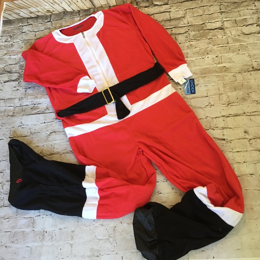 NWT  free with bundle of 2 or more Santa outfit sleepwear overalls
 S ,M ,L